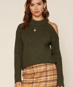 SKIES ARE BLUE Clothing Layla Cutout Shoulder Sweater