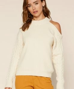 SKIES ARE BLUE Clothing Layla Cutout Shoulder Sweater