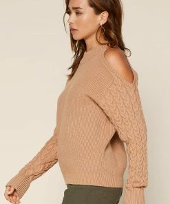 SKIES ARE BLUE Layla Cutout Shoulder Sweater