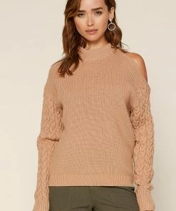 SKIES ARE BLUE Layla Cutout Shoulder Sweater