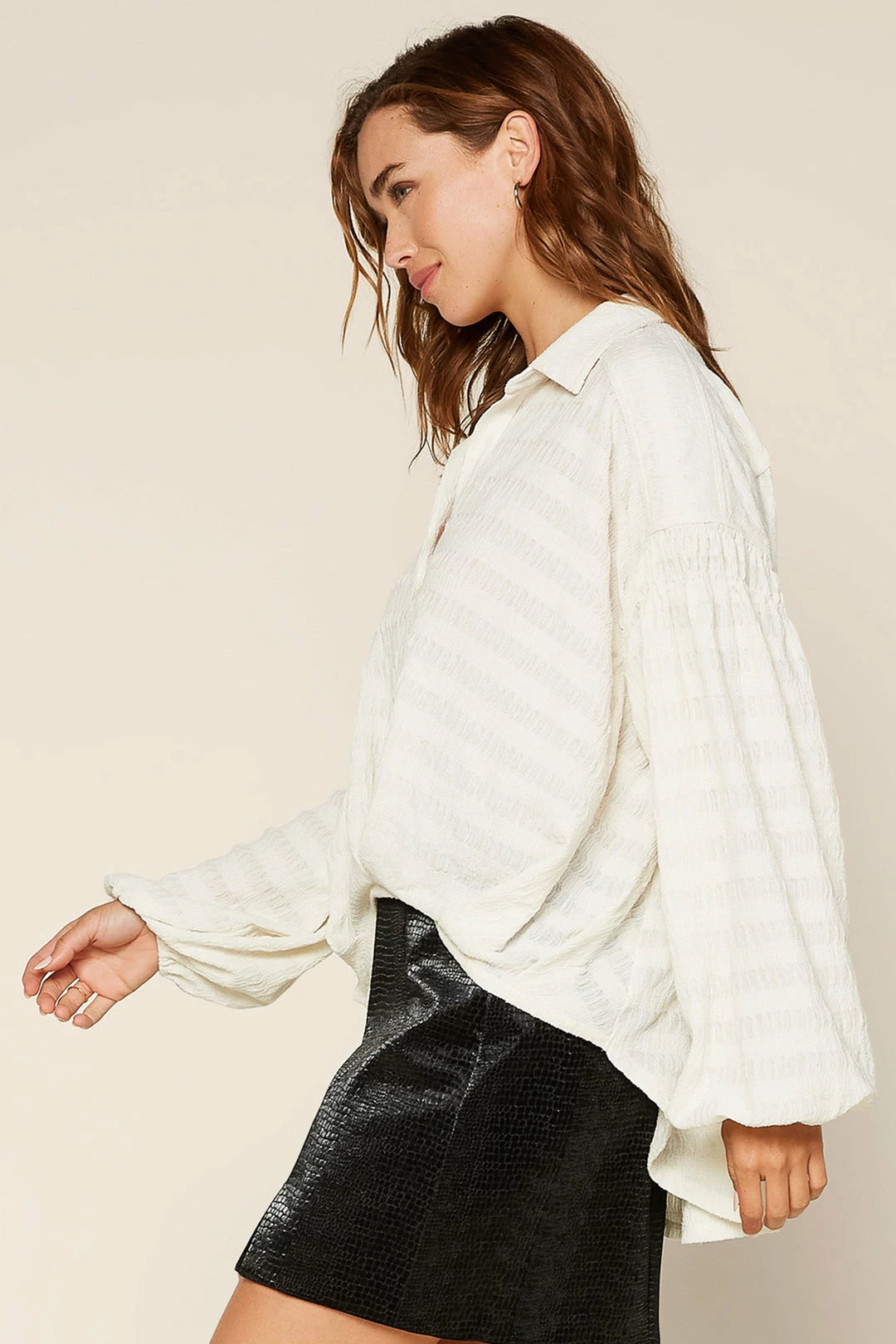 SKIES ARE BLUE Rita Textured Buttondown Top Clothing 6 SKIES ARE BLUE Rita Textured Buttondown Top Clothing