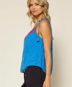 SKIES ARE BLUE Embroidered Tie Strap Cami Clothing 9 SKIES ARE BLUE Embroidered Tie Strap Cami Clothing