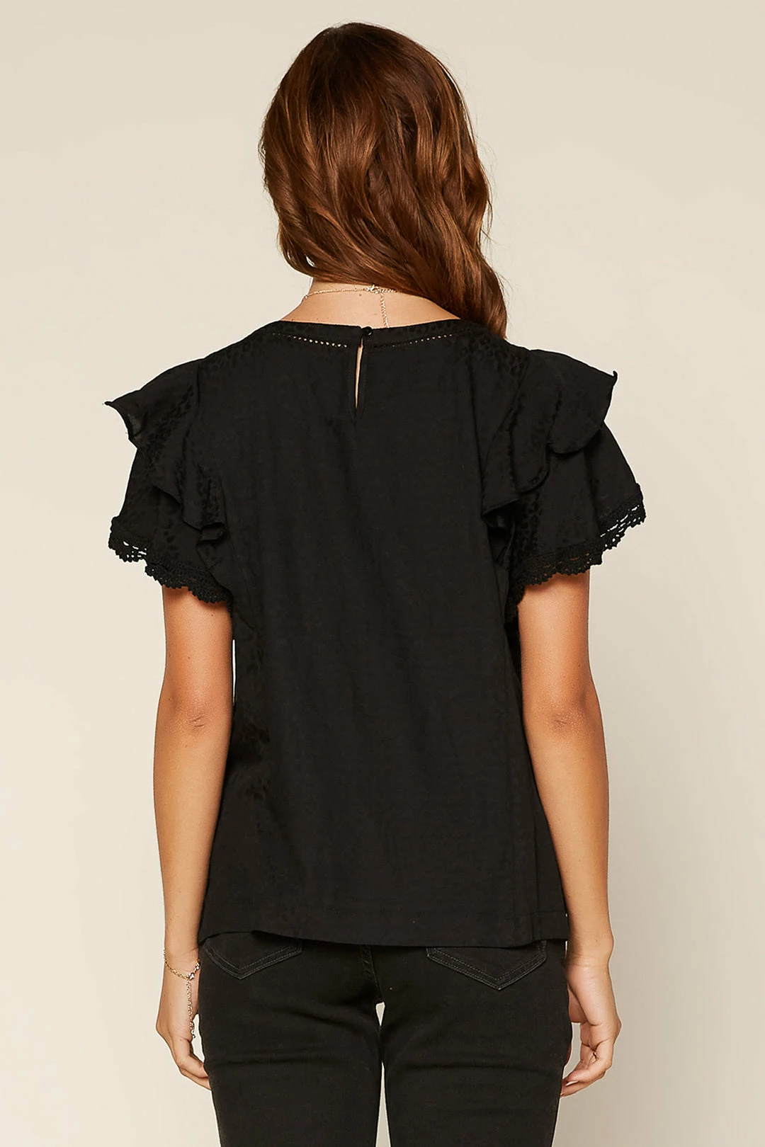 SKIES ARE BLUE Lace Trim Ruffled Top 8 SKIES ARE BLUE Lace Trim Ruffled Top