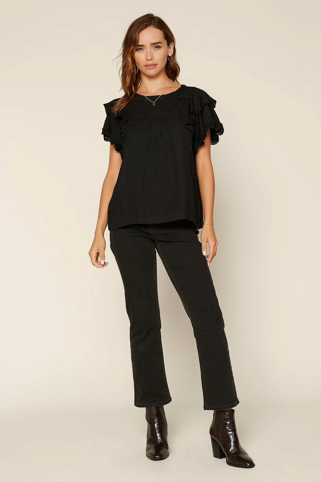 SKIES ARE BLUE Lace Trim Ruffled Top 7 SKIES ARE BLUE Lace Trim Ruffled Top