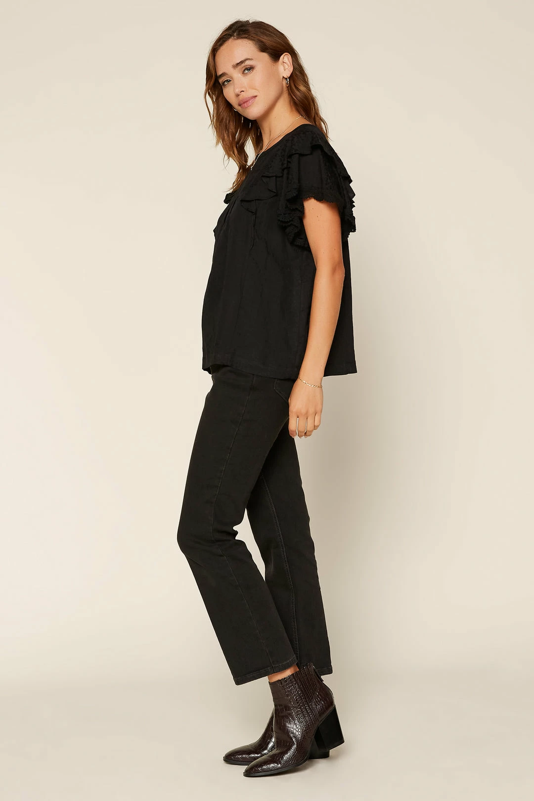 SKIES ARE BLUE Lace Trim Ruffled Top 6 SKIES ARE BLUE Lace Trim Ruffled Top