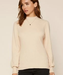 SKIES ARE BLUE Clothing Caroline Mock Neck Sweater