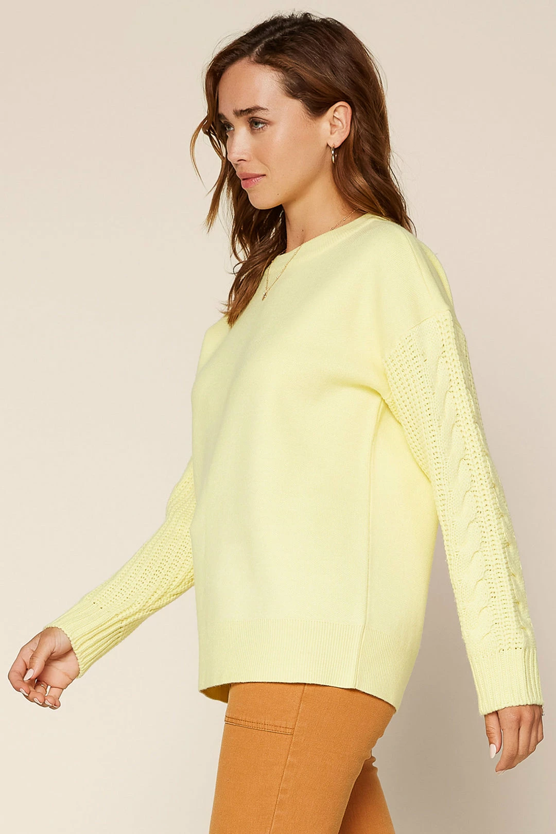 SKIES ARE BLUE Cable Knit Sleeve Sweater Clothing 5 SKIES ARE BLUE Cable Knit Sleeve Sweater Clothing