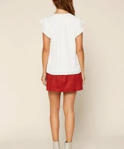 SKIES ARE BLUE Clothing Pleated Short Sleeve Top 9 SKIES ARE BLUE Clothing Pleated Short Sleeve Top