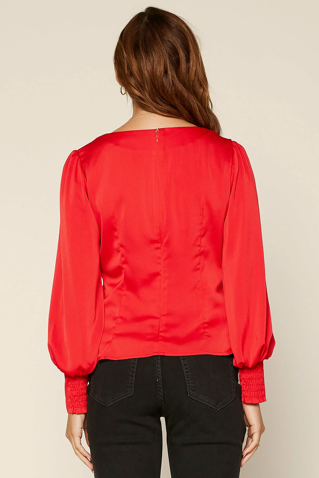 SKIES ARE BLUE Clothing Shirred V Neck Blouse 6 SKIES ARE BLUE Clothing Shirred V Neck Blouse