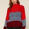 SKIES ARE BLUE Colorblock Mock Neck Sweater Clothing 1 SKIES ARE BLUE Colorblock Mock Neck Sweater Clothing