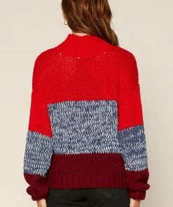 SKIES ARE BLUE Colorblock Mock Neck Sweater Clothing 11 SKIES ARE BLUE Colorblock Mock Neck Sweater Clothing