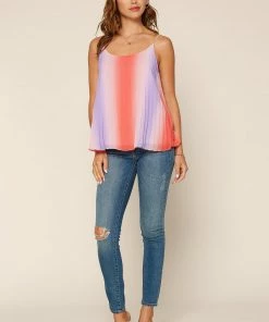 SKIES ARE BLUE Clothing Ombre Pleated Tank Top