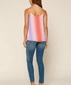 SKIES ARE BLUE Clothing Ombre Pleated Tank Top