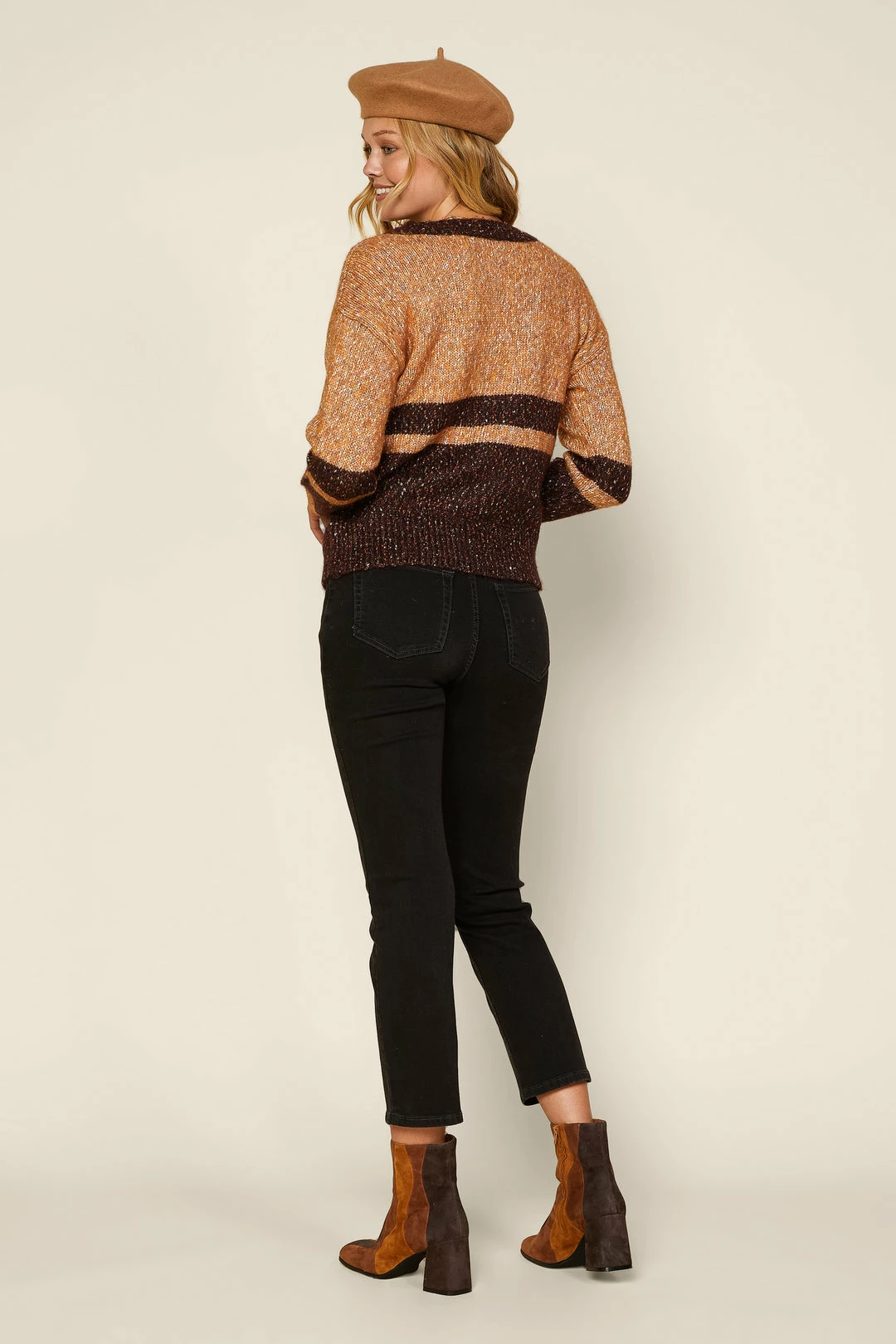 SKIES ARE BLUE Marled Two Tone Sweater Clothing 6 SKIES ARE BLUE Marled Two Tone Sweater Clothing