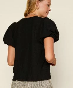 SKIES ARE BLUE Clothing Puffed Sleeve Knit Top 7 SKIES ARE BLUE Clothing Puffed Sleeve Knit Top