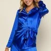 SKIES ARE BLUE Front Tie Satin Top 1 SKIES ARE BLUE Front Tie Satin Top