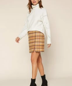 SKIES ARE BLUE Rachel Plaid Jacquard Skirt 8 SKIES ARE BLUE Rachel Plaid Jacquard Skirt