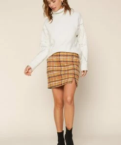 SKIES ARE BLUE Rachel Plaid Jacquard Skirt
