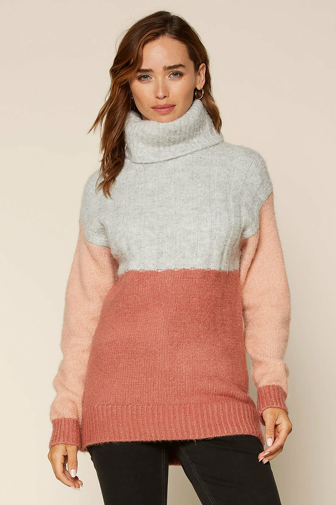 SKIES ARE BLUE Colorblock Turtleneck Sweater Clothing 3 SKIES ARE BLUE Colorblock Turtleneck Sweater Clothing