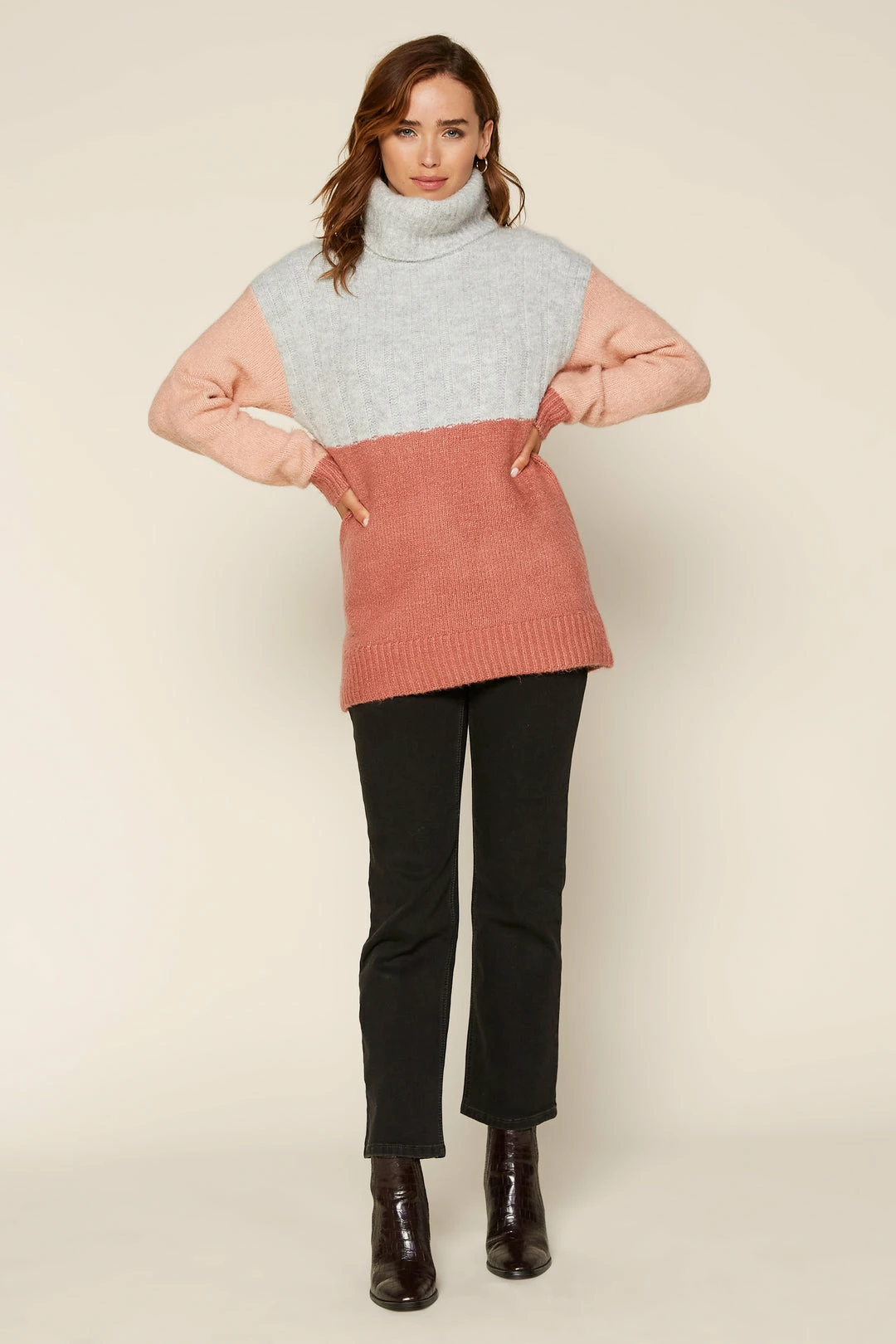 SKIES ARE BLUE Colorblock Turtleneck Sweater Clothing 5 SKIES ARE BLUE Colorblock Turtleneck Sweater Clothing