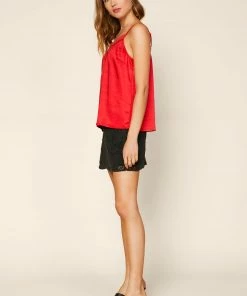 SKIES ARE BLUE Satin Lace Trimmed Cami 8 SKIES ARE BLUE Satin Lace Trimmed Cami