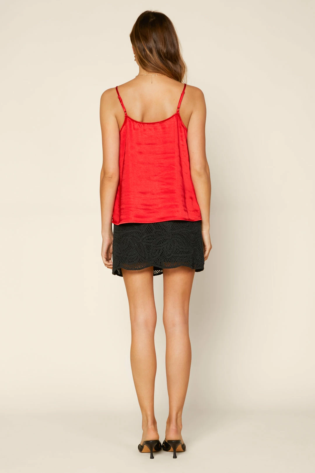 SKIES ARE BLUE Satin Lace Trimmed Cami 6 SKIES ARE BLUE Satin Lace Trimmed Cami