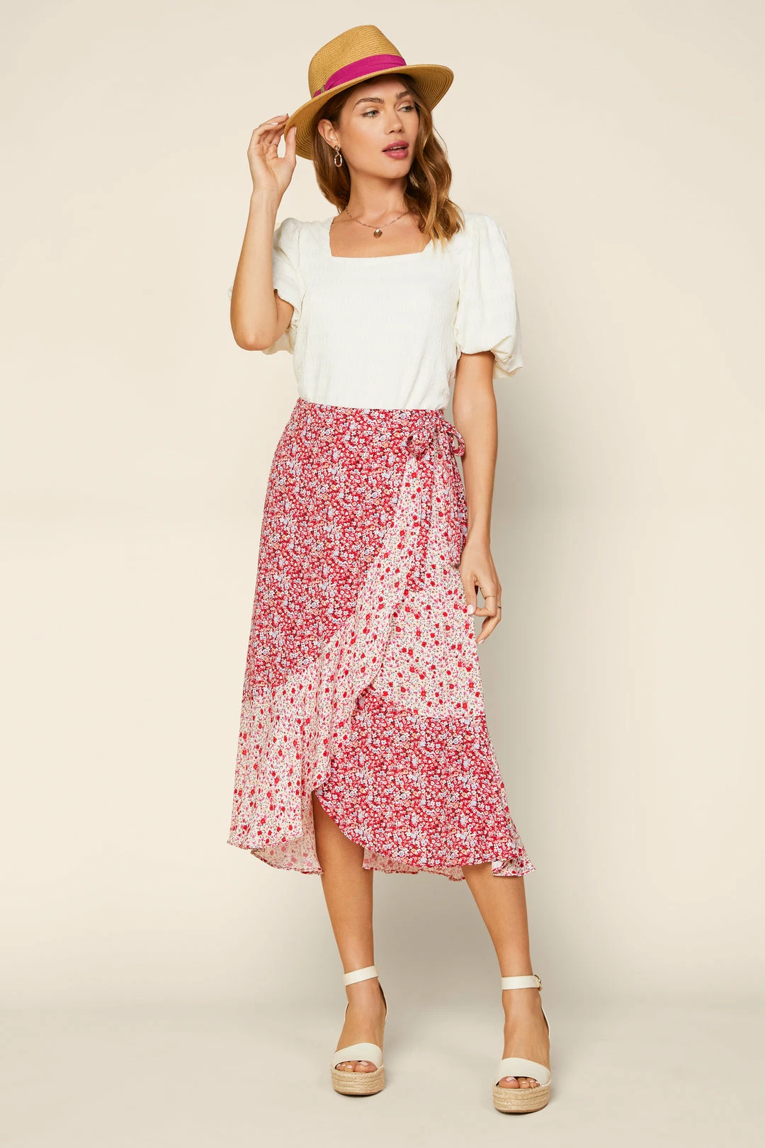 SKIES ARE BLUE Floral Ruffled Midi Skirt 5 SKIES ARE BLUE Floral Ruffled Midi Skirt