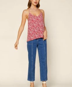 SKIES ARE BLUE Floral Color Block Strappy Cami Tops 8 SKIES ARE BLUE Floral Color Block Strappy Cami Tops