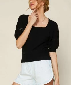 SKIES ARE BLUE Puff Sleeve Sweater