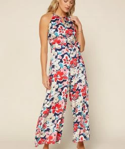 SKIES ARE BLUE Floral Wide Leg Jumpsuit Clothing