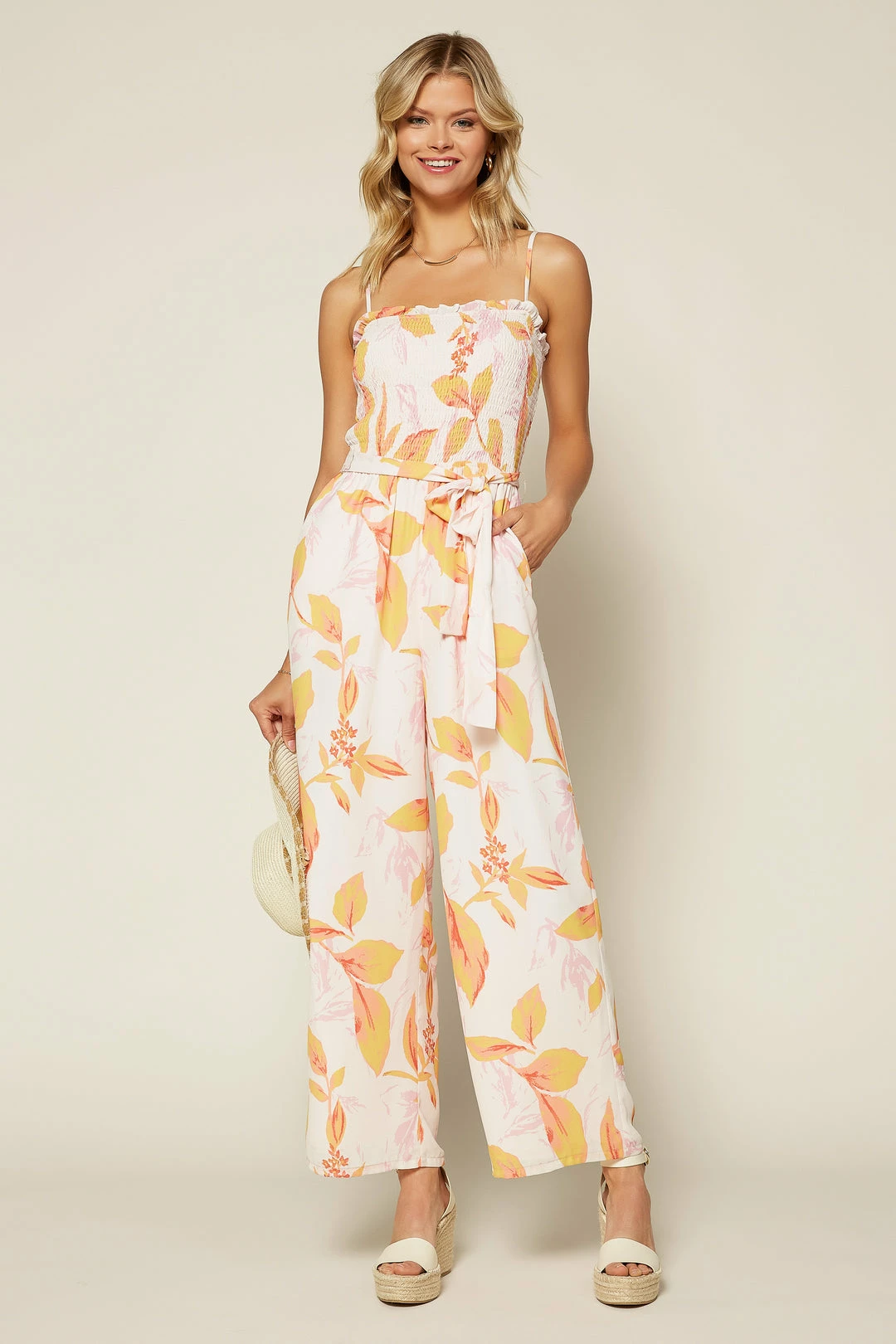 SKIES ARE BLUE Clothing Bailey Smocked Jumpsuit 8 SKIES ARE BLUE Clothing Bailey Smocked Jumpsuit