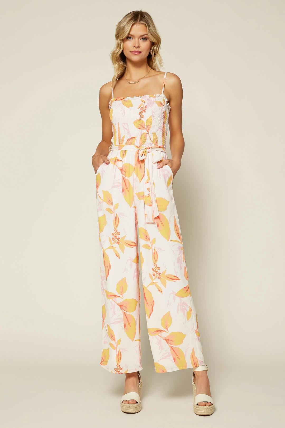 SKIES ARE BLUE Clothing Bailey Smocked Jumpsuit 6 SKIES ARE BLUE Clothing Bailey Smocked Jumpsuit