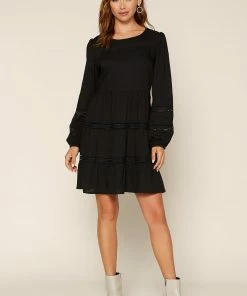 SKIES ARE BLUE Clothing Kira Lace Trim Dress 12 SKIES ARE BLUE Clothing Kira Lace Trim Dress