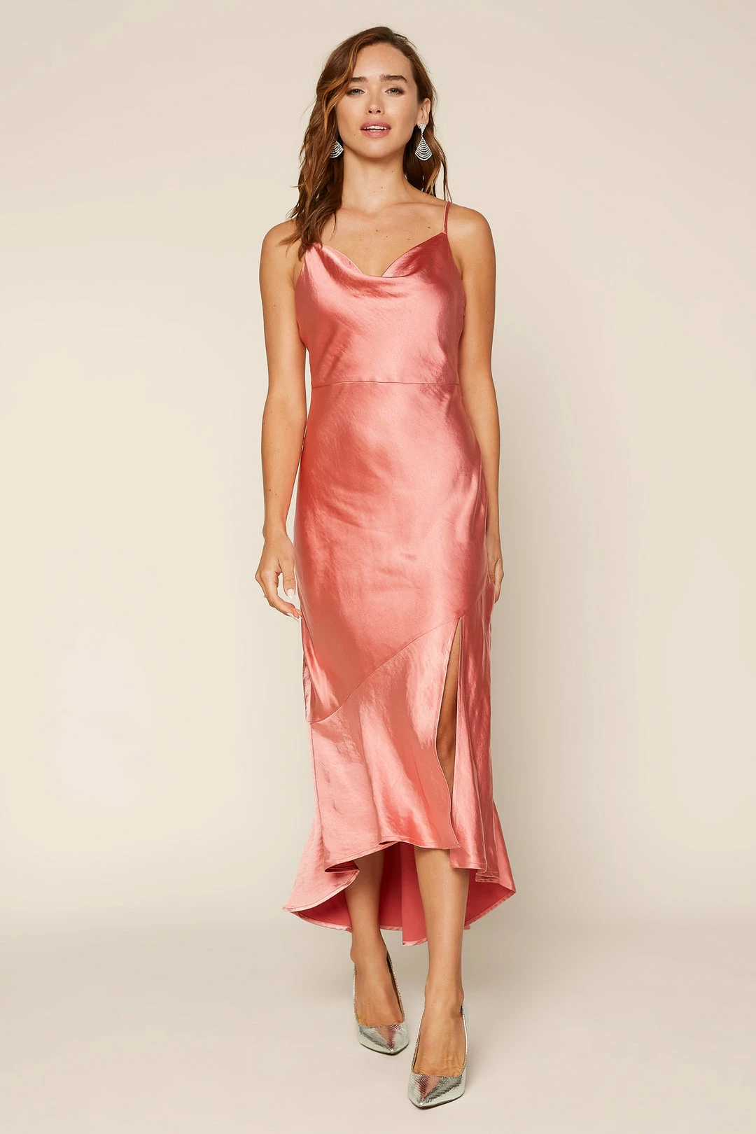 SKIES ARE BLUE Cowl Neck Midi Dress Clothing 4 SKIES ARE BLUE Cowl Neck Midi Dress Clothing