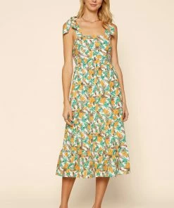 SKIES ARE BLUE Tropical Tie Shoulder Dress Clothing 8 SKIES ARE BLUE Tropical Tie Shoulder Dress Clothing