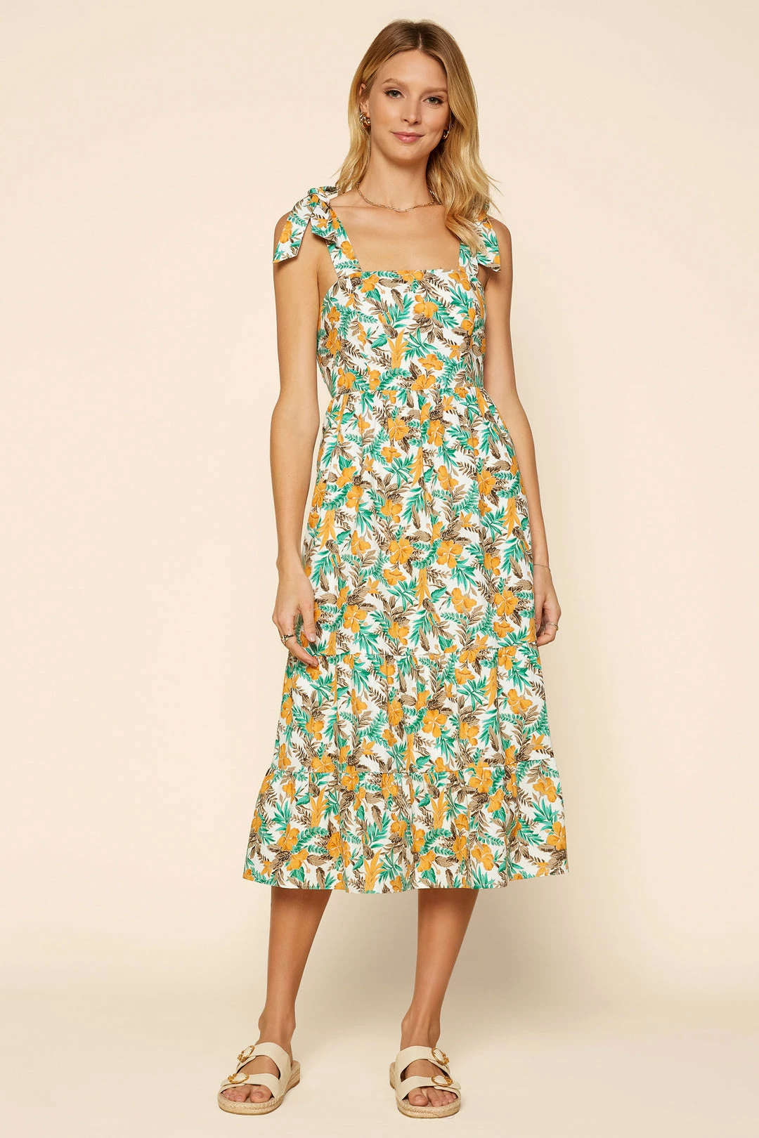 SKIES ARE BLUE Tropical Tie Shoulder Dress Clothing 5 SKIES ARE BLUE Tropical Tie Shoulder Dress Clothing