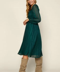 SKIES ARE BLUE Clothing Jacquard Smocked Midi Dress 11 SKIES ARE BLUE Clothing Jacquard Smocked Midi Dress