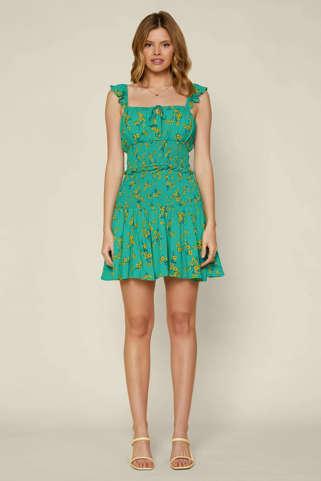 SKIES ARE BLUE Floral Smocked Mini Dress 7 SKIES ARE BLUE Floral Smocked Mini Dress