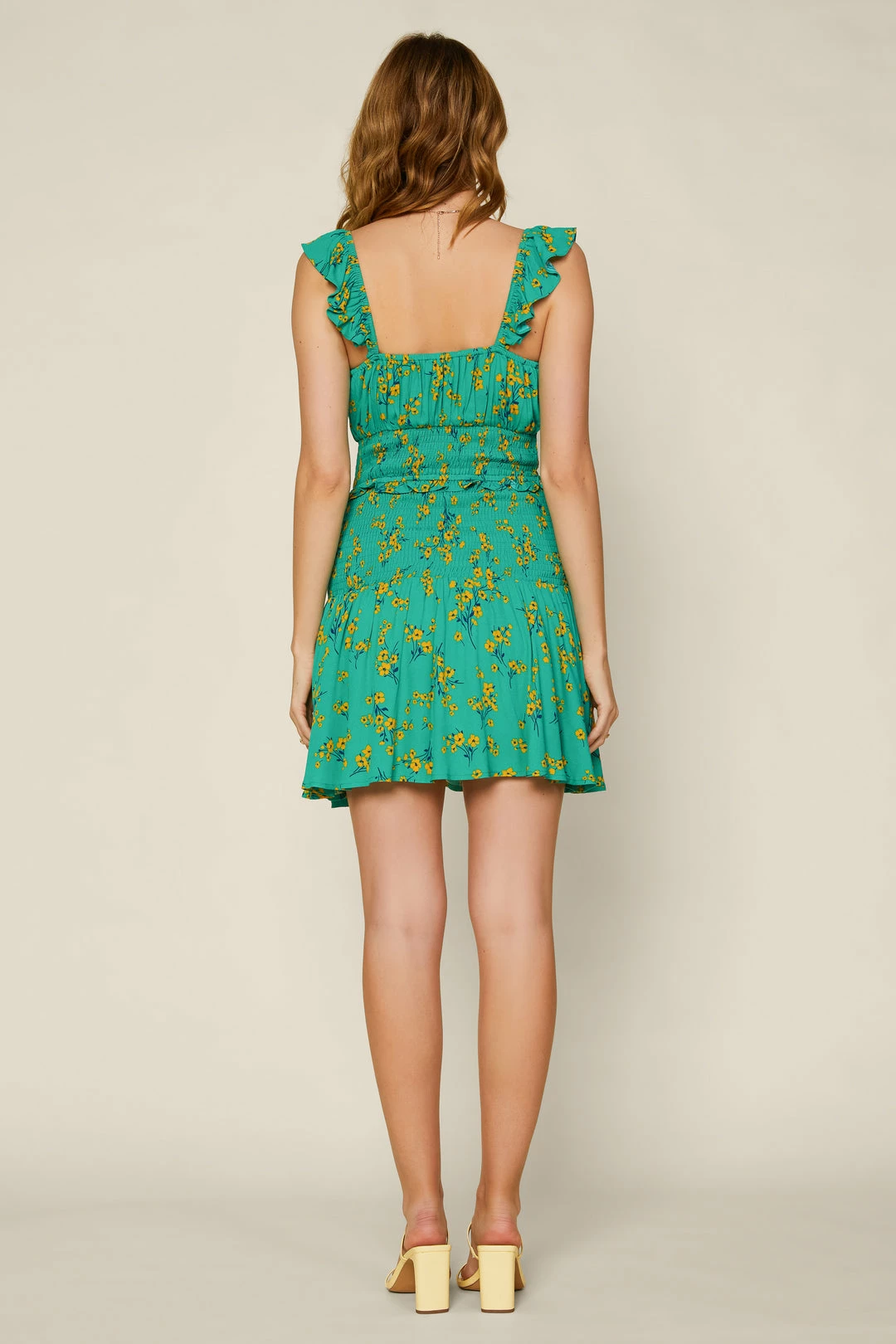 SKIES ARE BLUE Floral Smocked Mini Dress 6 SKIES ARE BLUE Floral Smocked Mini Dress