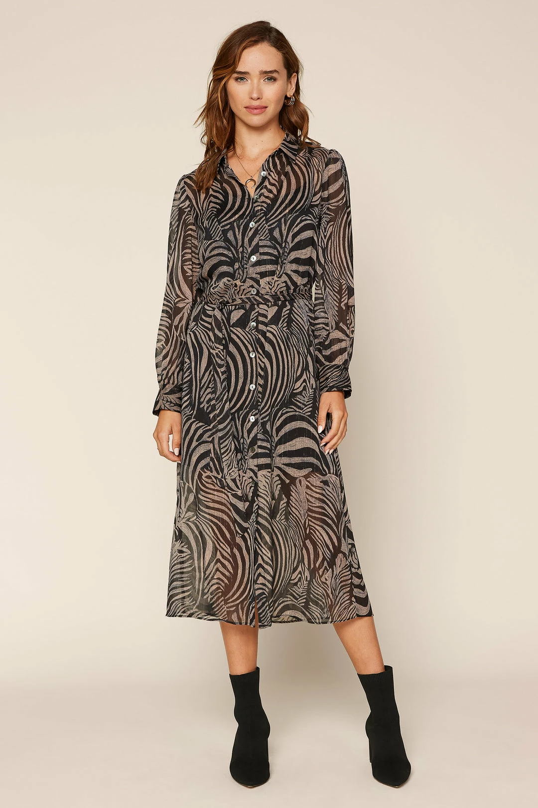 SKIES ARE BLUE Animal Print Button Down Dress 5 SKIES ARE BLUE Animal Print Button Down Dress