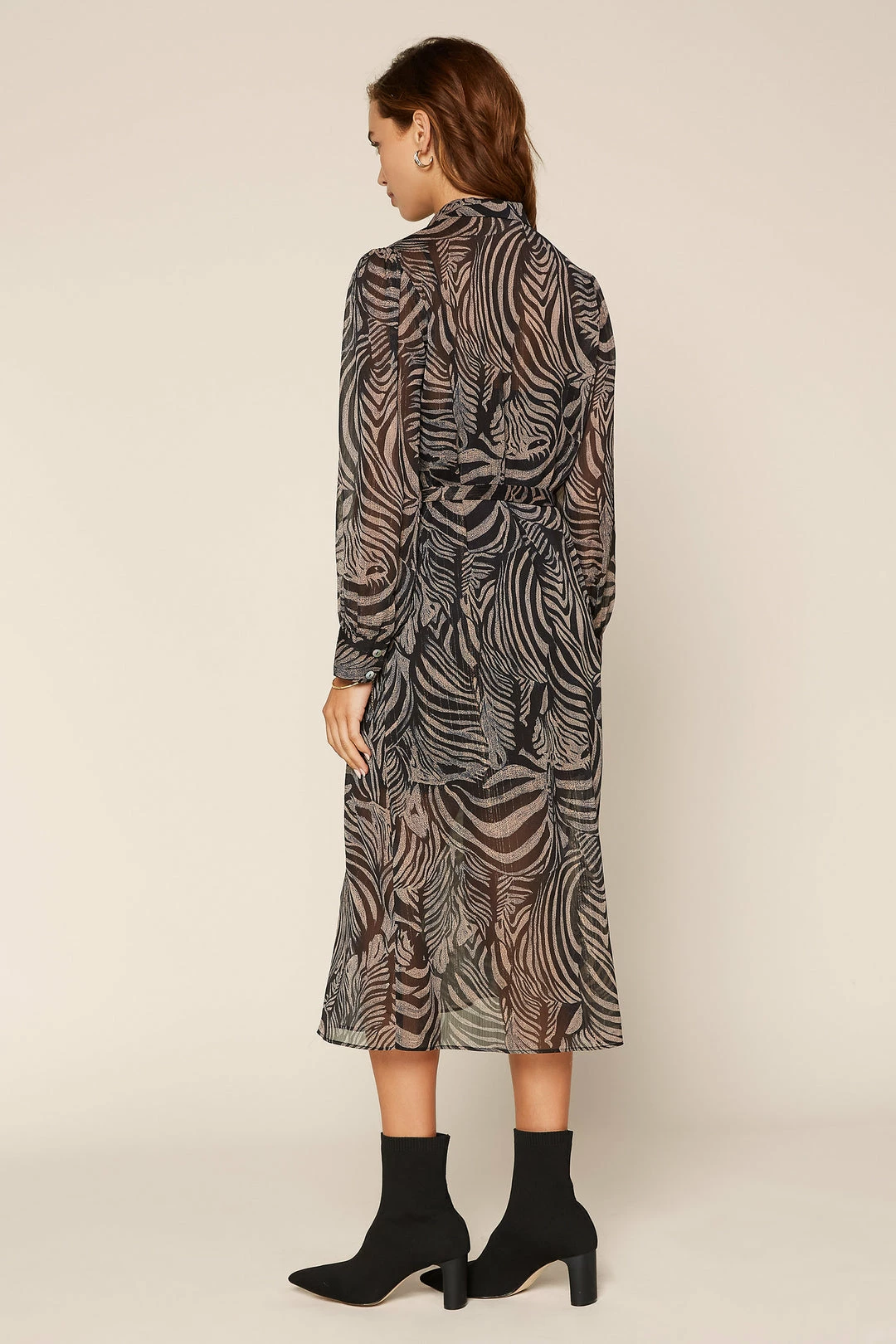 SKIES ARE BLUE Animal Print Button Down Dress 8 SKIES ARE BLUE Animal Print Button Down Dress