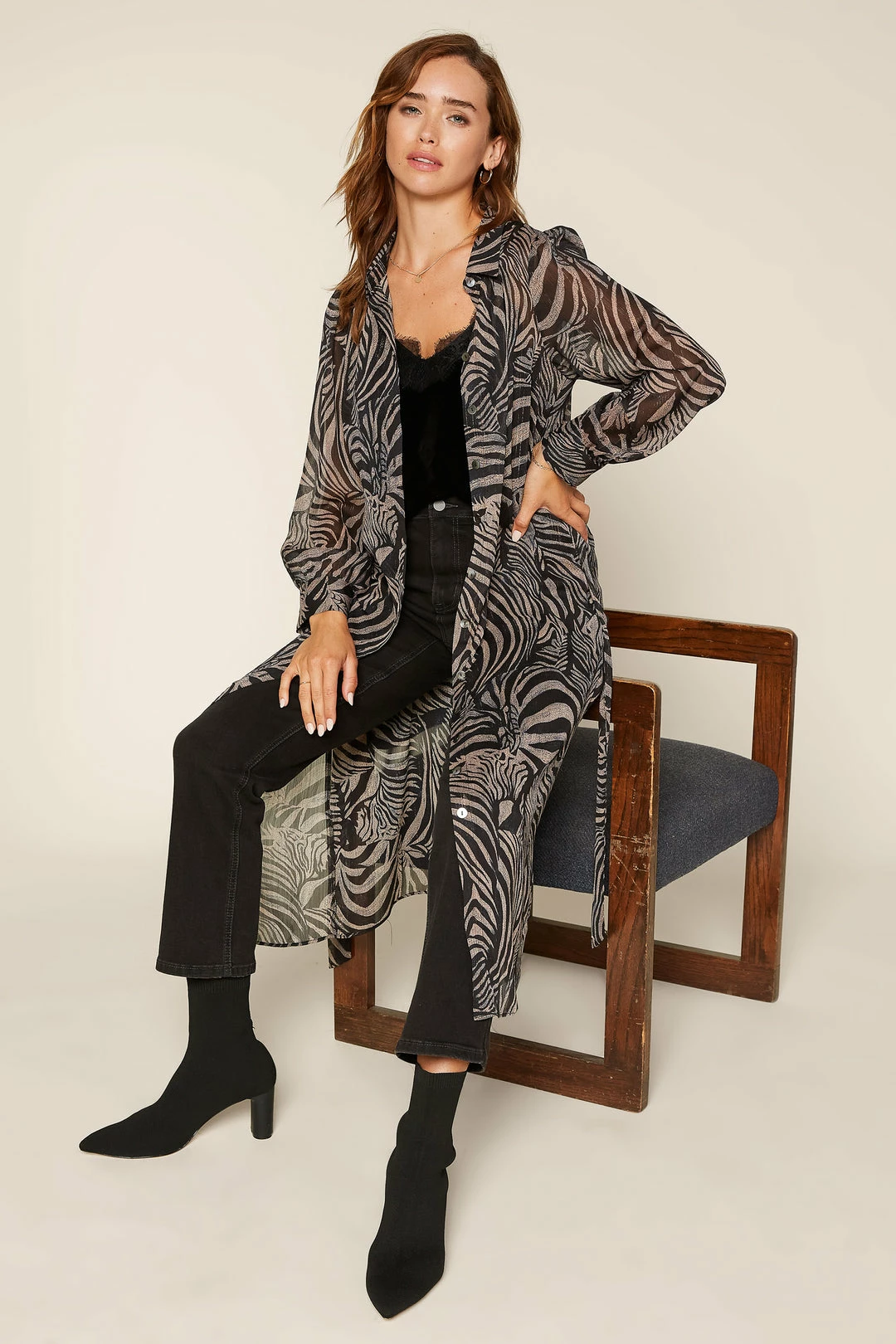 SKIES ARE BLUE Animal Print Button Down Dress 4 SKIES ARE BLUE Animal Print Button Down Dress