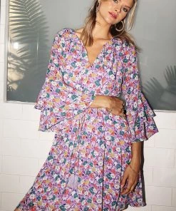 SKIES ARE BLUE Clothing Emma Floral Mini Dress