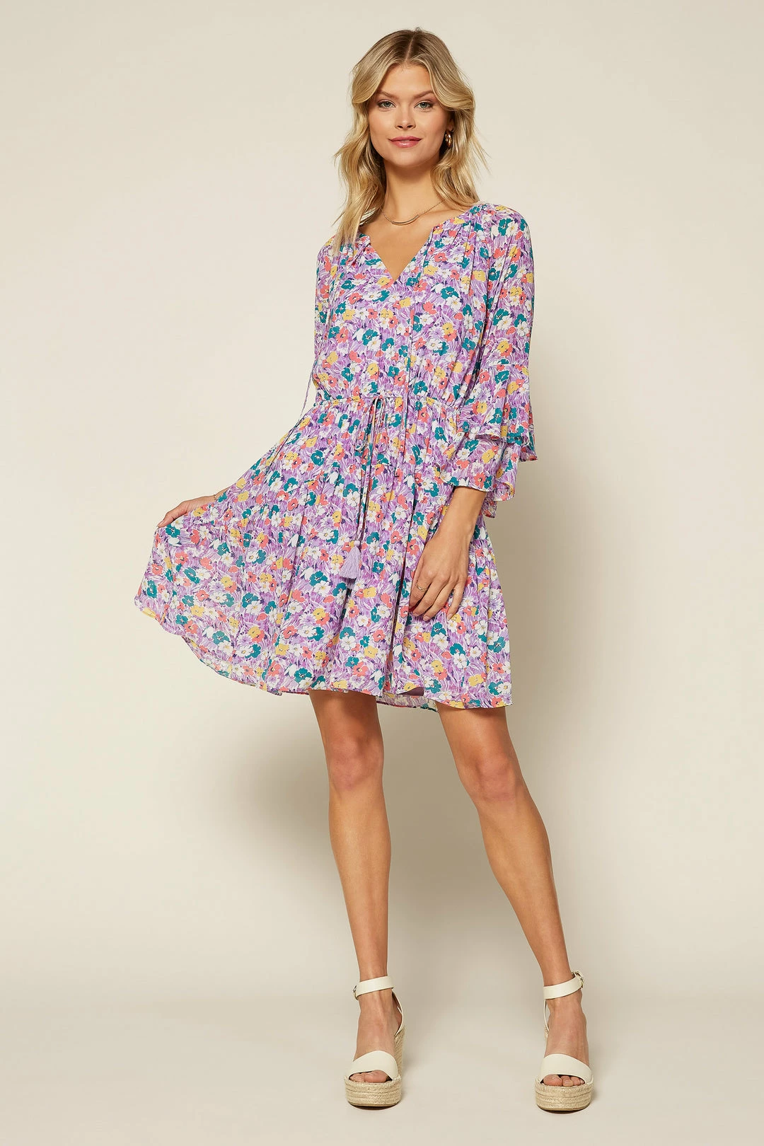 SKIES ARE BLUE Clothing Emma Floral Mini Dress 4 SKIES ARE BLUE Clothing Emma Floral Mini Dress