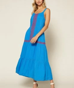SKIES ARE BLUE Clothing Finley Embroidered Midi Dress 12 SKIES ARE BLUE Clothing Finley Embroidered Midi Dress