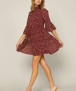 SKIES ARE BLUE Selena Ditsy Floral Dress Clothing