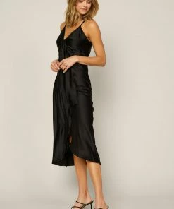 SKIES ARE BLUE Clothing Strappy Satin Cascade Dress 9 SKIES ARE BLUE Clothing Strappy Satin Cascade Dress