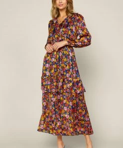 SKIES ARE BLUE Clothing Floral Print Layered Dress