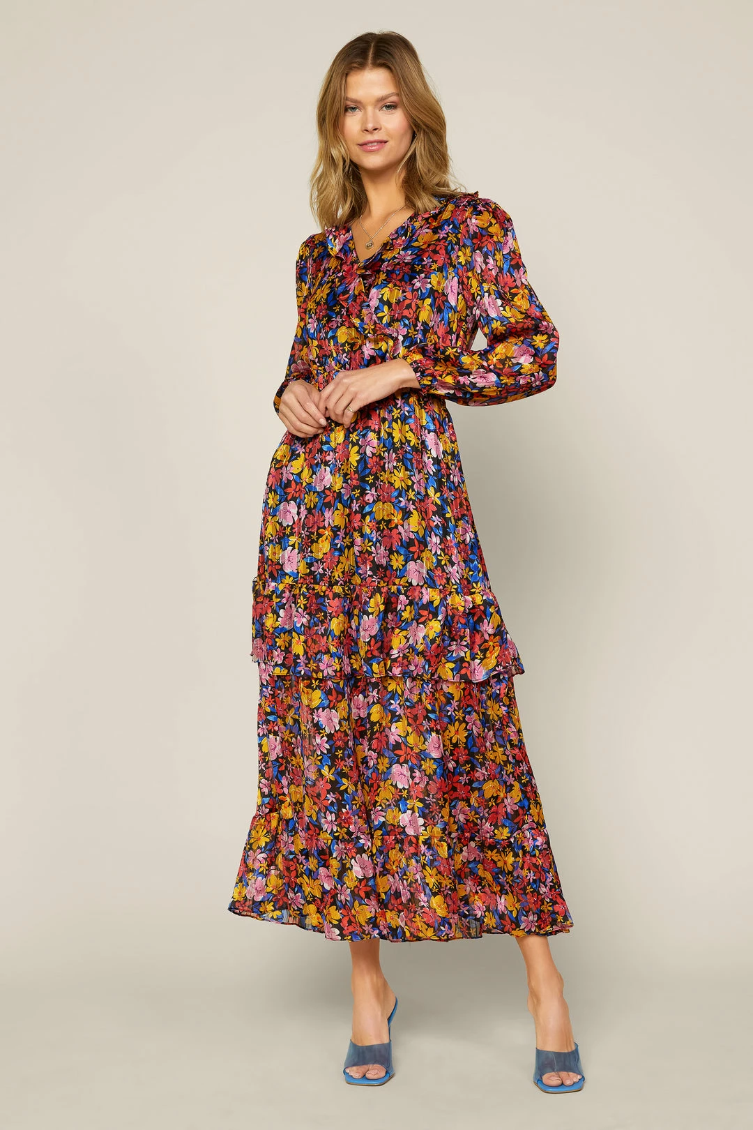 SKIES ARE BLUE Clothing Floral Print Layered Dress 4 SKIES ARE BLUE Clothing Floral Print Layered Dress