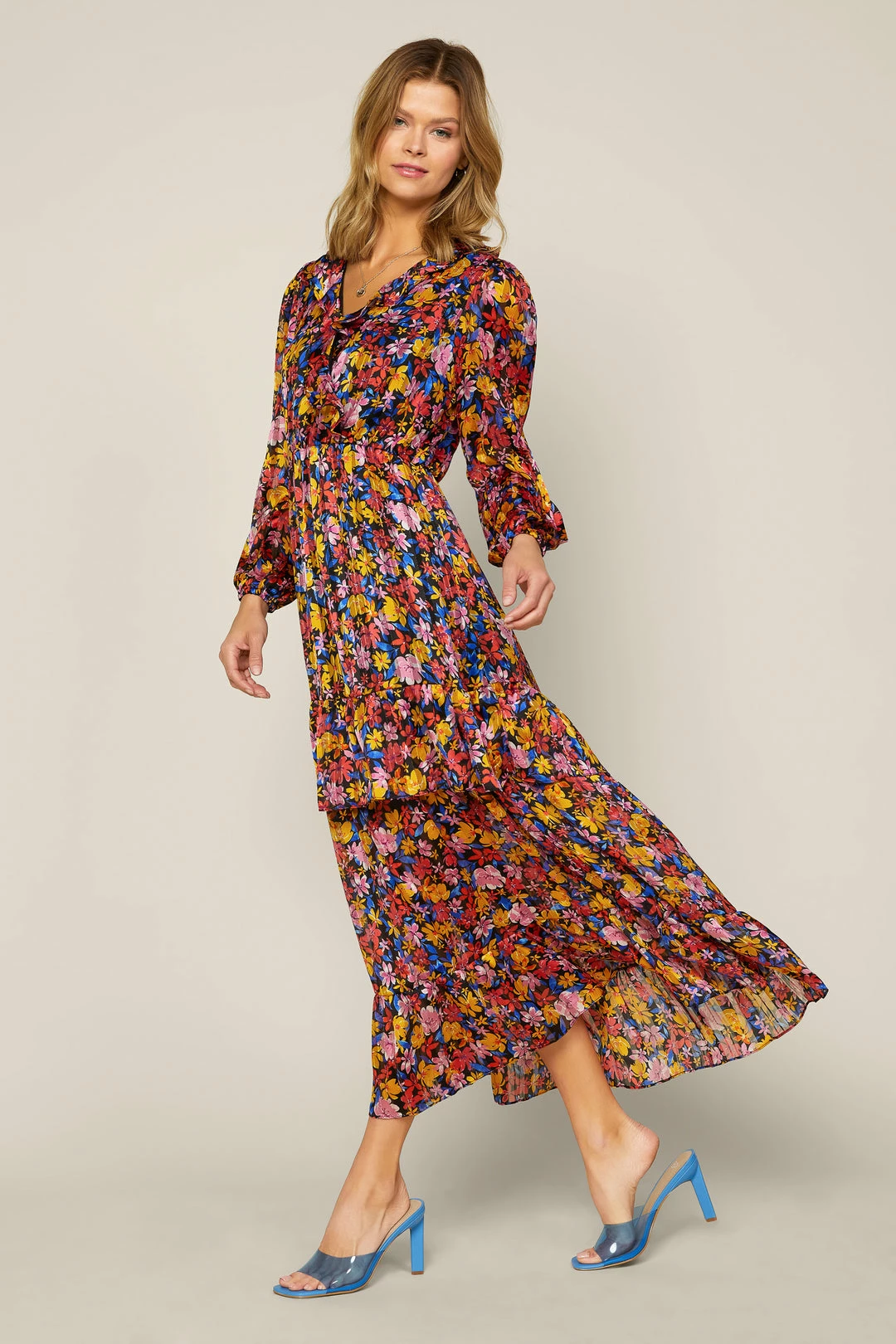 SKIES ARE BLUE Clothing Floral Print Layered Dress 6 SKIES ARE BLUE Clothing Floral Print Layered Dress